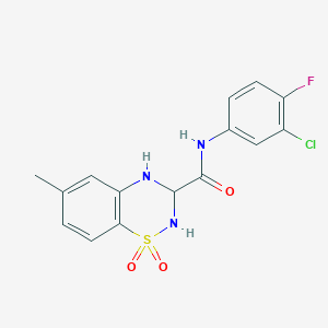 molecular formula C15H13ClFN3O3S B2743472 N-(3-chloro-4-fluorophenyl)-6-methyl-1,1-dioxo-3,4-dihydro-2H-1lambda6,2,4-benzothiadiazine-3-carboxamide CAS No. 941939-67-9