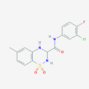 N-(3-chloro-4-fluorophenyl)-6-methyl-3,4-dihydro-2H-1,2,4-benzothiadiazine-3-carboxamide 1,1-dioxide