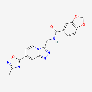 N-((7-(3-methyl-1,2,4-oxadiazol-5-yl)-[1,2,4]triazolo[4,3-a]pyridin-3-yl)methyl)benzo[d][1,3]dioxole-5-carboxamide