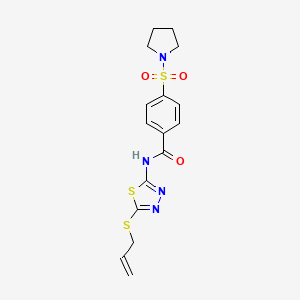 N-(5-prop-2-enylsulfanyl-1,3,4-thiadiazol-2-yl)-4-pyrrolidin-1-ylsulfonylbenzamide
