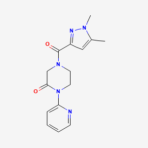 4-(1,5-dimethyl-1H-pyrazole-3-carbonyl)-1-(pyridin-2-yl)piperazin-2-one