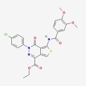 molecular formula C24H20ClN3O6S B2743477 ethyl 3-(4-chlorophenyl)-5-(3,4-dimethoxybenzamido)-4-oxo-3H,4H-thieno[3,4-d]pyridazine-1-carboxylate CAS No. 851950-32-8