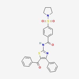 N-(5-benzoyl-4-phenylthiazol-2-yl)-4-(pyrrolidin-1-ylsulfonyl)benzamide