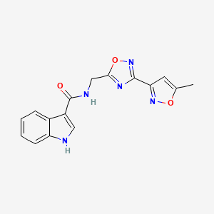 N-((3-(5-methylisoxazol-3-yl)-1,2,4-oxadiazol-5-yl)methyl)-1H-indole-3-carboxamide