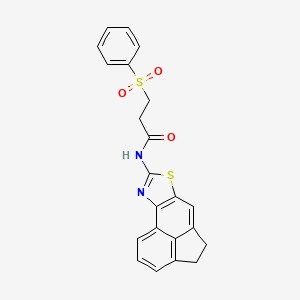 molecular formula C22H18N2O3S2 B2743491 N-(4,5-dihydroacenaphtho[5,4-d]thiazol-8-yl)-3-(phenylsulfonyl)propanamide CAS No. 892854-01-2