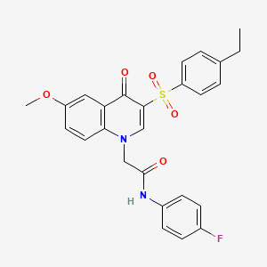 2-(3-((4-ethylphenyl)sulfonyl)-6-methoxy-4-oxoquinolin-1(4H)-yl)-N-(4-fluorophenyl)acetamide