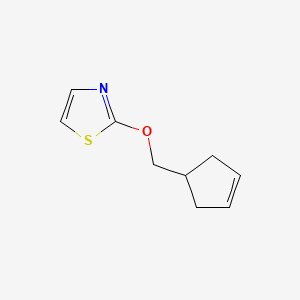 molecular formula C9H11NOS B2743502 2-[(Cyclopent-3-en-1-yl)methoxy]-1,3-thiazole CAS No. 2201576-22-7