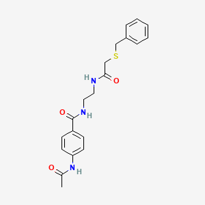 4-acetamido-N-(2-(2-(benzylthio)acetamido)ethyl)benzamide