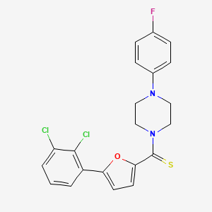 molecular formula C21H17Cl2FN2OS B2743545 (5-(2,3-Dichlorophenyl)furan-2-yl)(4-(4-fluorophenyl)piperazin-1-yl)methanethione CAS No. 941966-02-5