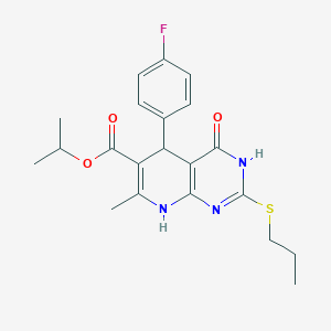 Isopropyl 5-(4-fluorophenyl)-7-methyl-4-oxo-2-(propylthio)-3,4,5,8-tetrahydropyrido[2,3-d]pyrimidine-6-carboxylate