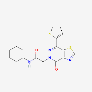 N-cyclohexyl-2-(2-methyl-4-oxo-7-(thiophen-2-yl)thiazolo[4,5-d]pyridazin-5(4H)-yl)acetamide