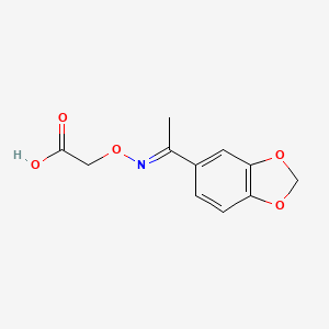 molecular formula C11H11NO5 B2743560 (([(1E)-1-(1,3-Benzodioxol-5-yl)ethylidene]amino)oxy)acetic acid CAS No. 855716-75-5