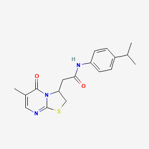 molecular formula C18H21N3O2S B2743575 N-(4-isopropylphenyl)-2-(6-methyl-5-oxo-3,5-dihydro-2H-thiazolo[3,2-a]pyrimidin-3-yl)acetamide CAS No. 946342-42-3