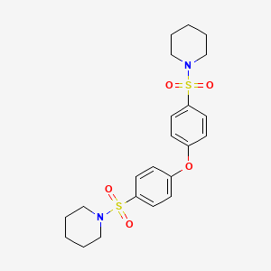 molecular formula C22H28N2O5S2 B2743580 1-{4-[4-(Piperidine-1-sulfonyl)phenoxy]benzenesulfonyl}piperidine CAS No. 313493-63-9