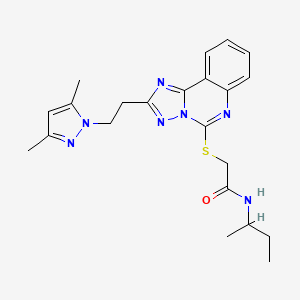 molecular formula C22H27N7OS B2743626 N-(butan-2-yl)-2-({2-[2-(3,5-dimethyl-1H-pyrazol-1-yl)ethyl]-[1,2,4]triazolo[1,5-c]quinazolin-5-yl}sulfanyl)acetamide CAS No. 896697-05-5