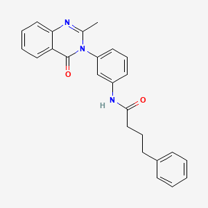 molecular formula C25H23N3O2 B2743663 N-[3-(2-methyl-4-oxo-3,4-dihydroquinazolin-3-yl)phenyl]-4-phenylbutanamide CAS No. 898428-55-2