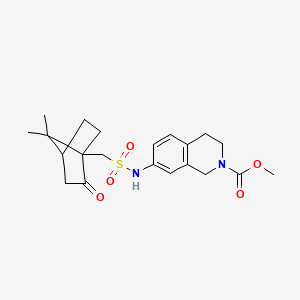 molecular formula C21H28N2O5S B2743682 methyl 7-({7,7-dimethyl-2-oxobicyclo[2.2.1]heptan-1-yl}methanesulfonamido)-1,2,3,4-tetrahydroisoquinoline-2-carboxylate CAS No. 1797214-55-1