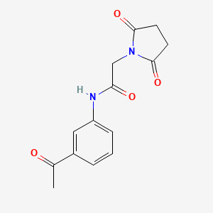 molecular formula C14H14N2O4 B2743687 N-(3-acetylphenyl)-2-(2,5-dioxopyrrolidin-1-yl)acetamide CAS No. 476308-73-3