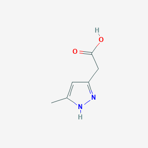 molecular formula C6H8N2O2 B2743698 2-(5-methyl-1H-pyrazol-3-yl)acetic acid CAS No. 1024606-13-0