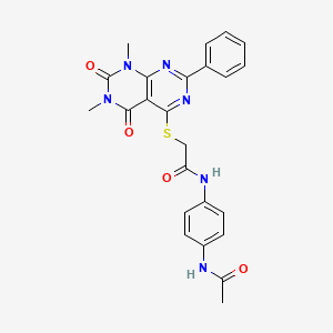 molecular formula C24H22N6O4S B2743720 N-(4-acetamidophenyl)-2-((6,8-dimethyl-5,7-dioxo-2-phenyl-5,6,7,8-tetrahydropyrimido[4,5-d]pyrimidin-4-yl)thio)acetamide CAS No. 872627-56-0