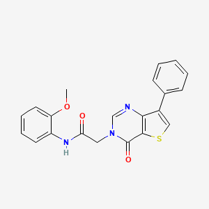 molecular formula C21H17N3O3S B2743721 N-(2-methoxyphenyl)-2-(4-oxo-7-phenylthieno[3,2-d]pyrimidin-3(4H)-yl)acetamide CAS No. 1105224-04-1