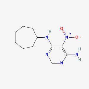 molecular formula C11H17N5O2 B2743724 N4-cycloheptyl-5-nitropyrimidine-4,6-diamine CAS No. 450344-85-1