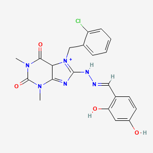 7-[(2-chlorophenyl)methyl]-8-[(2E)-2-[(2,4-dihydroxyphenyl)methylidene]hydrazin-1-yl]-1,3-dimethyl-2,3,6,7-tetrahydro-1H-purine-2,6-dione