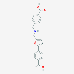 molecular formula C21H21NO4 B274375 4-{[({5-[4-(1-Hydroxyethyl)phenyl]furan-2-yl}methyl)amino]methyl}benzoic acid 