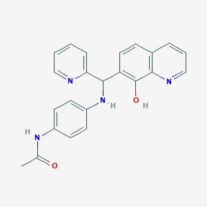 molecular formula C23H20N4O2 B2743750 N-(4-{[(8-Hydroxyquinolin-7-YL)(pyridin-2-YL)methyl]amino}phenyl)acetamide CAS No. 622791-81-5