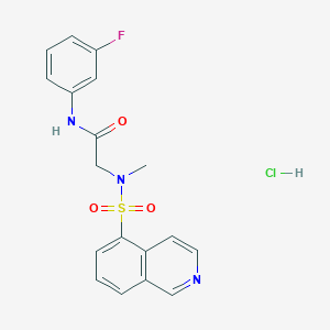 molecular formula C18H17ClFN3O3S B2743766 N-(3-fluorophenyl)-2-(N-methylisoquinoline-5-sulfonamido)acetamide hydrochloride CAS No. 1215420-57-7