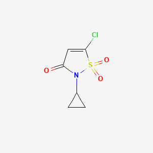 molecular formula C6H6ClNO3S B2743793 5-Chloro-2-cyclopropylisothiazol-3(2H)-one 1,1-dioxide CAS No. 2095410-74-3