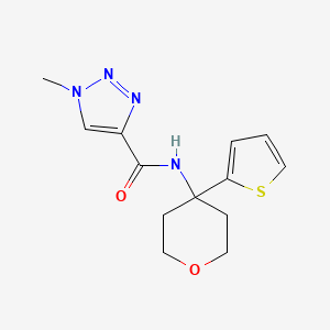 1-methyl-N-(4-(thiophen-2-yl)tetrahydro-2H-pyran-4-yl)-1H-1,2,3-triazole-4-carboxamide