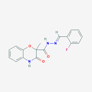 N'-[(2-fluorophenyl)methylene]-2-methyl-3-oxo-3,4-dihydro-2H-1,4-benzoxazine-2-carbohydrazide