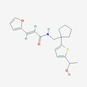 (E)-3-(furan-2-yl)-N-((1-(5-(1-hydroxyethyl)thiophen-2-yl)cyclopentyl)methyl)acrylamide
