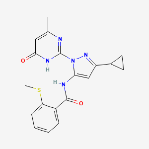 N-(3-cyclopropyl-1-(4-methyl-6-oxo-1,6-dihydropyrimidin-2-yl)-1H-pyrazol-5-yl)-2-(methylthio)benzamide