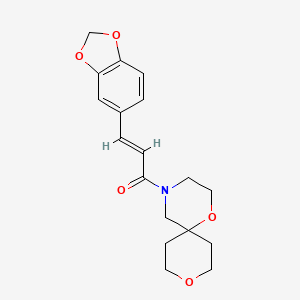 (E)-3-(benzo[d][1,3]dioxol-5-yl)-1-(1,9-dioxa-4-azaspiro[5.5]undecan-4-yl)prop-2-en-1-one
