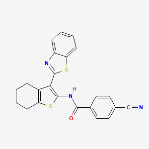 N-[3-(1,3-benzothiazol-2-yl)-4,5,6,7-tetrahydro-1-benzothiophen-2-yl]-4-cyanobenzamide