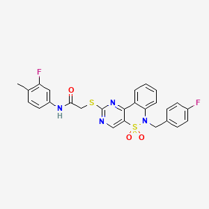 2-{[6-(4-fluorobenzyl)-5,5-dioxido-6H-pyrimido[5,4-c][2,1]benzothiazin-2-yl]thio}-N-(3-fluoro-4-methylphenyl)acetamide