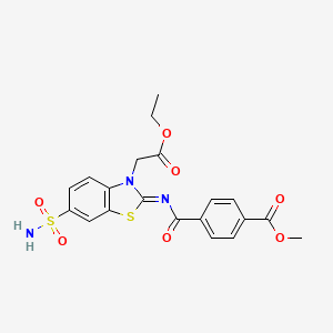 (Z)-methyl 4-((3-(2-ethoxy-2-oxoethyl)-6-sulfamoylbenzo[d]thiazol-2(3H)-ylidene)carbamoyl)benzoate