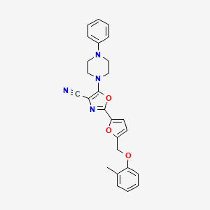 5-(4-Phenylpiperazin-1-yl)-2-(5-((o-tolyloxy)methyl)furan-2-yl)oxazole-4-carbonitrile