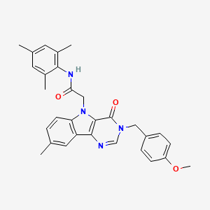 N-mesityl-2-(3-(4-methoxybenzyl)-8-methyl-4-oxo-3H-pyrimido[5,4-b]indol-5(4H)-yl)acetamide