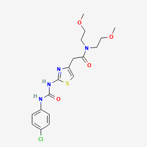2-(2-(3-(4-chlorophenyl)ureido)thiazol-4-yl)-N,N-bis(2-methoxyethyl)acetamide