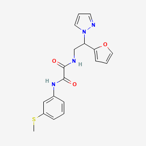 molecular formula C18H18N4O3S B2743895 N-[2-(furan-2-yl)-2-(1H-pyrazol-1-yl)ethyl]-N'-[3-(methylsulfanyl)phenyl]ethanediamide CAS No. 2034255-55-3