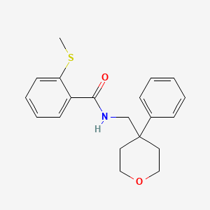 2-(methylthio)-N-((4-phenyltetrahydro-2H-pyran-4-yl)methyl)benzamide
