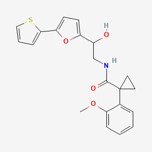 N-[2-Hydroxy-2-(5-thiophen-2-ylfuran-2-yl)ethyl]-1-(2-methoxyphenyl)cyclopropane-1-carboxamide
