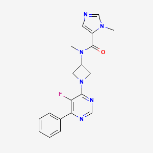 molecular formula C19H19FN6O B2743902 N-[1-(5-fluoro-6-phenylpyrimidin-4-yl)azetidin-3-yl]-N,1-dimethyl-1H-imidazole-5-carboxamide CAS No. 2380079-45-6