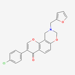 3-(4-chlorophenyl)-9-(furan-2-ylmethyl)-9,10-dihydrochromeno[8,7-e][1,3]oxazin-4(8H)-one