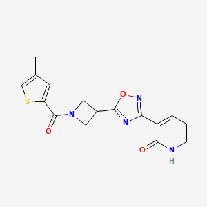 3-(5-(1-(4-methylthiophene-2-carbonyl)azetidin-3-yl)-1,2,4-oxadiazol-3-yl)pyridin-2(1H)-one