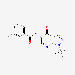 molecular formula C18H21N5O2 B2743937 N-{1-tert-butyl-4-oxo-1H,4H,5H-pyrazolo[3,4-d]pyrimidin-5-yl}-3,5-dimethylbenzamide CAS No. 899945-10-9
