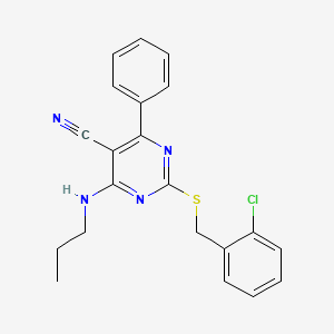 2-[(2-Chlorobenzyl)sulfanyl]-4-phenyl-6-(propylamino)-5-pyrimidinecarbonitrile
